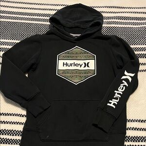 Hurley Black Hoodie with Geometric Logo